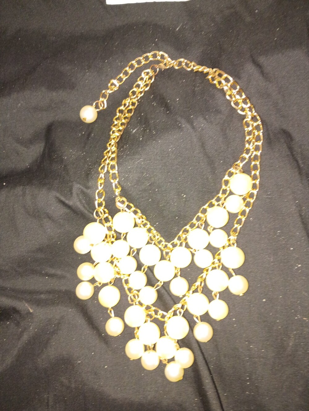 Gold-Tone Pearl Cluster Bib Necklace - Women Jewelry